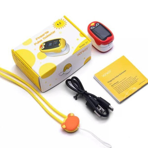 BOXYM LED Child Kids Infant Finger Pulse Oximeter Pediatric Portable SpO2 Blood Oxygen Monitor