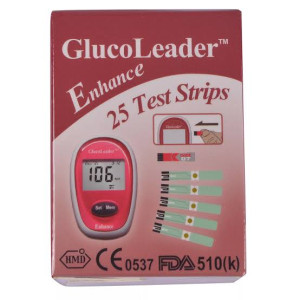 GlucoLeader Enhance RED Strips For Blood Glucose Monitor -25 Test Strips